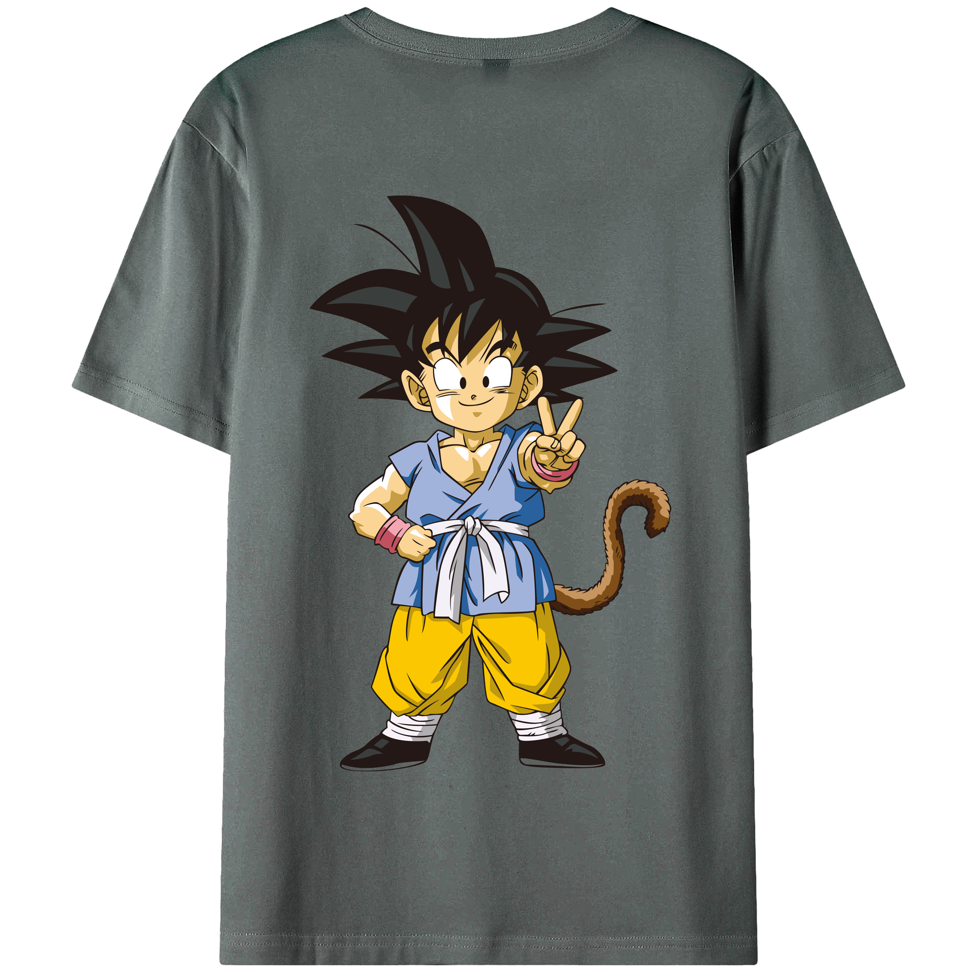 （画像用） ドラゴンボール 孫悟空（そん ごくう）Son Goku カカロット DRAGON BALL Kakarotto 綿100％半袖Tシャツ（背面プリント）